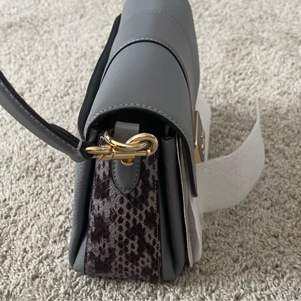 NEW- Authentic Coach Gray Leather Shoulder Bag, Brand New!!! - Picture 6 of 8